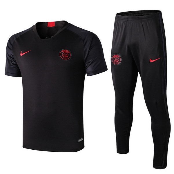 Camiseta de Entrenamiento Paris Saint Germain Conjunto Completo 2019 2020 Negro Rojo